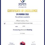 Our School student Miss. Vaishnavi Mhatre of Std. VII received a medal for Riffle Shooting Championship from world champion shooter Ms. Deepali Deshpande organised by Sports for All.